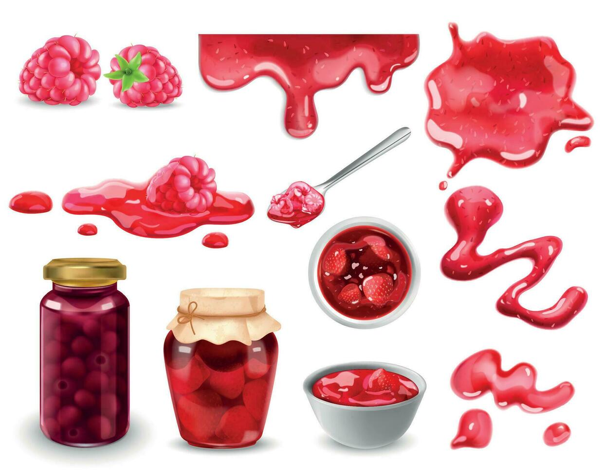 Realistic Jam Set vector