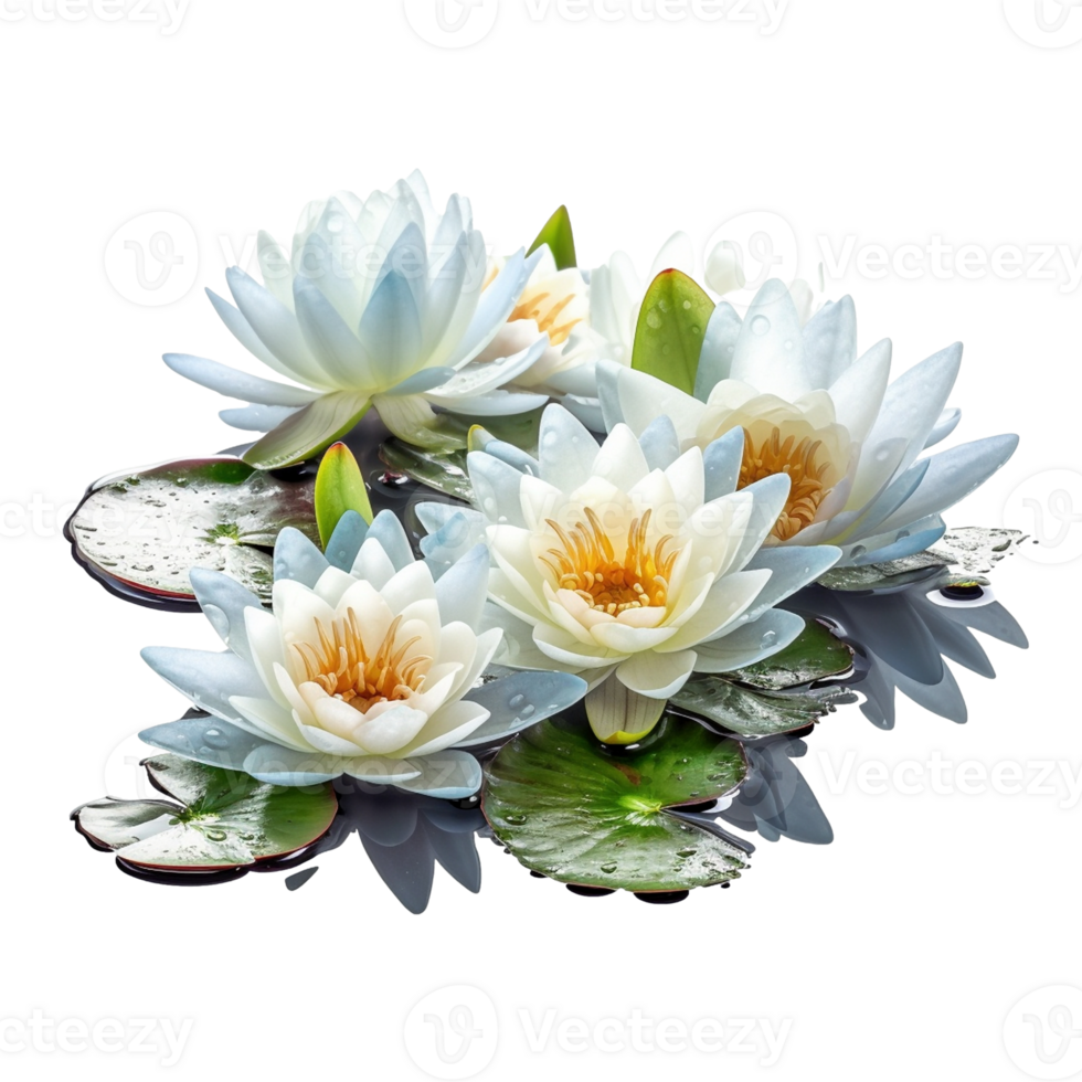 Water lilies isolated on transparent background, created with generative AI png