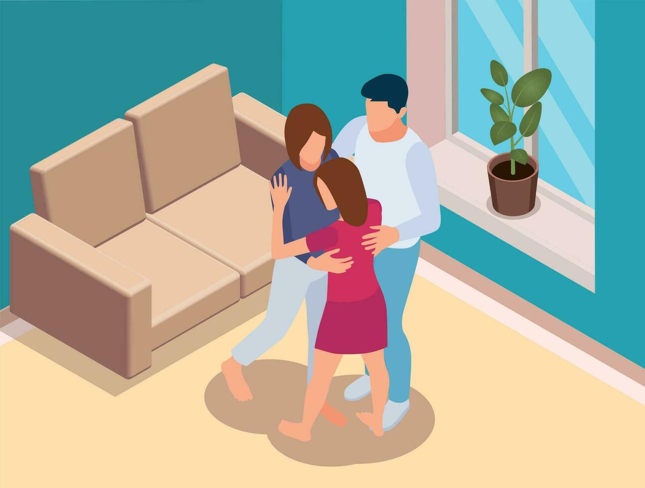 Daughter Support Isometric Composition vector
