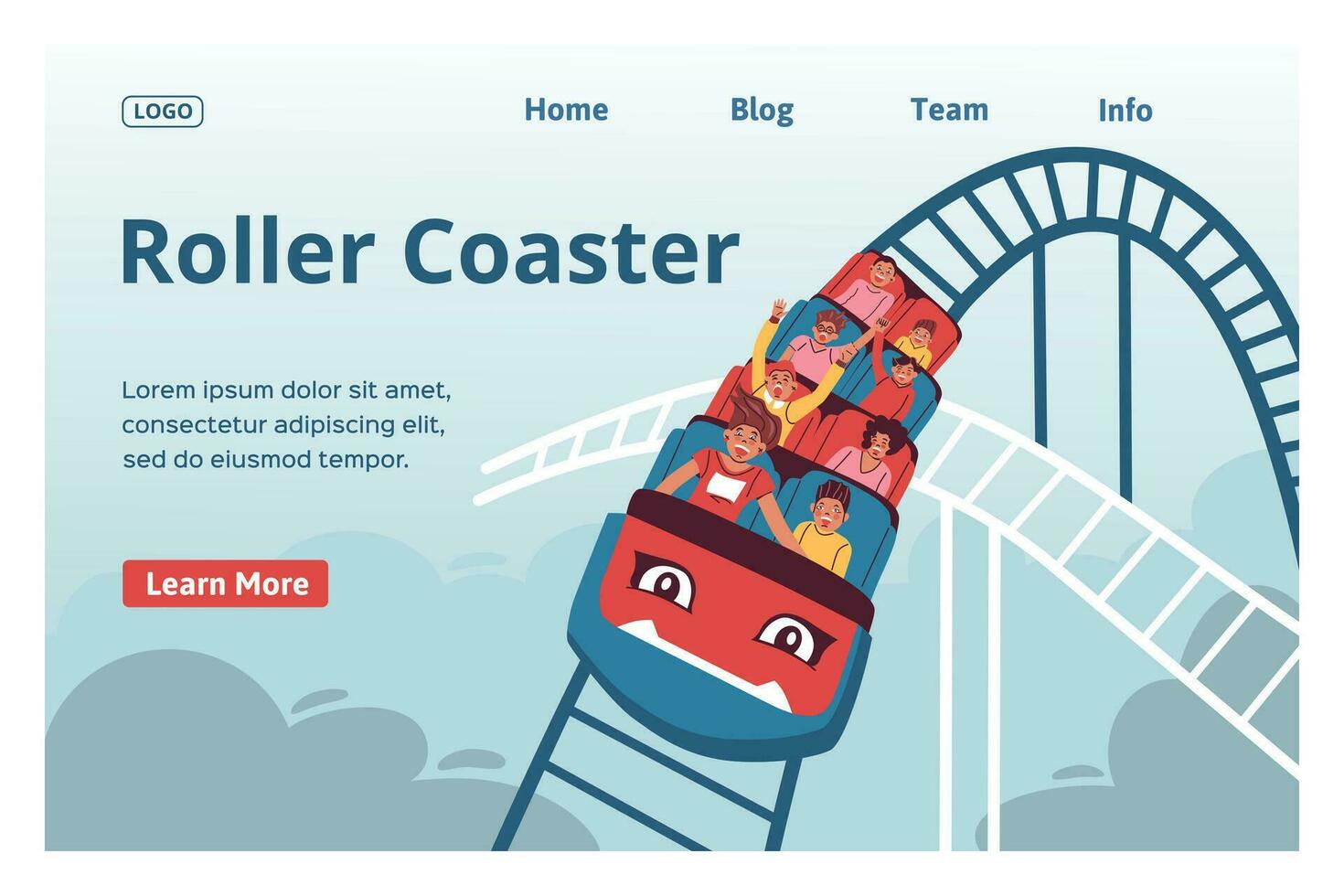 Roller Coaster Landing Page vector