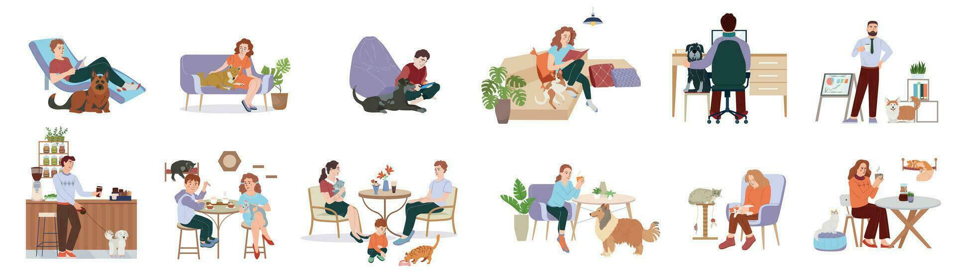 Pet Friendly Interior Set vector