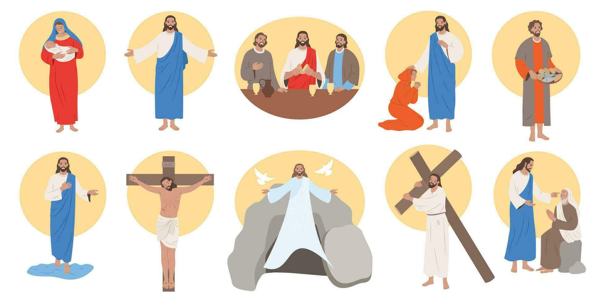 Jesus Christ Set vector