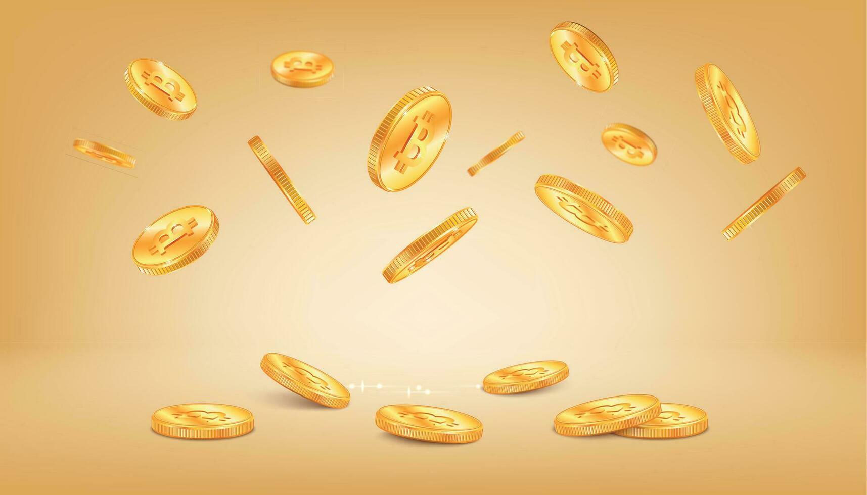 Flying Coins Realistic Composition vector