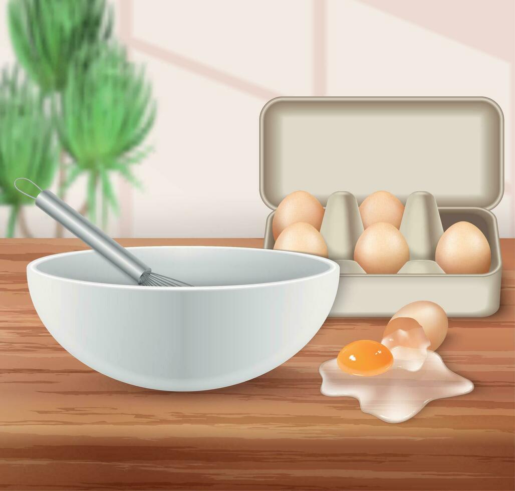 Farm Egg Realistic Background vector