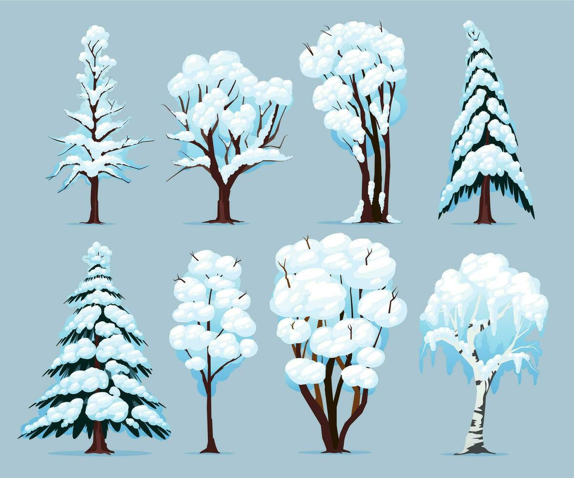 Winter Trees Set vector