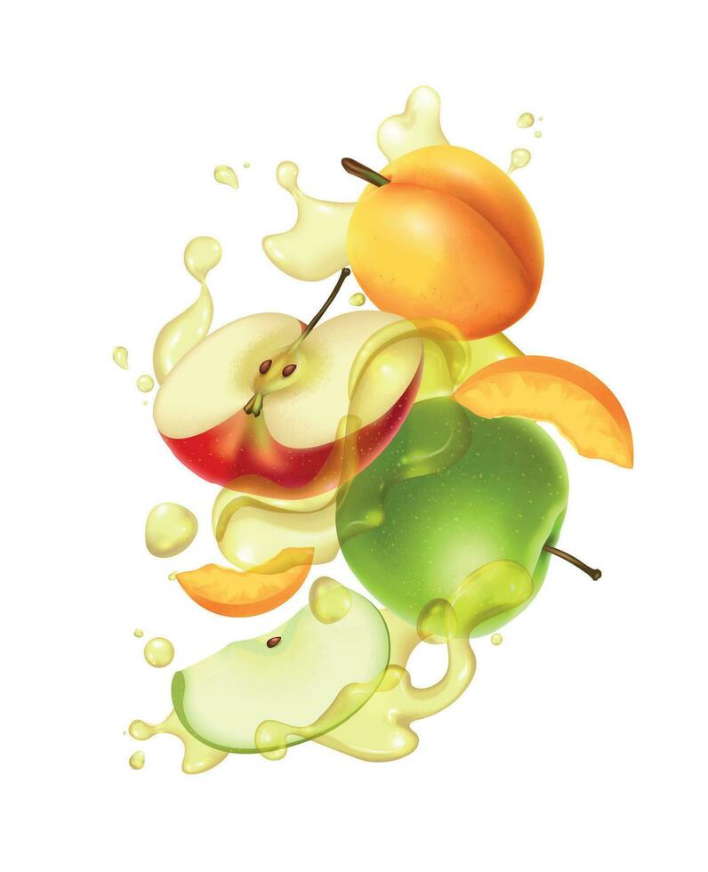 Realistic Apple Juice vector