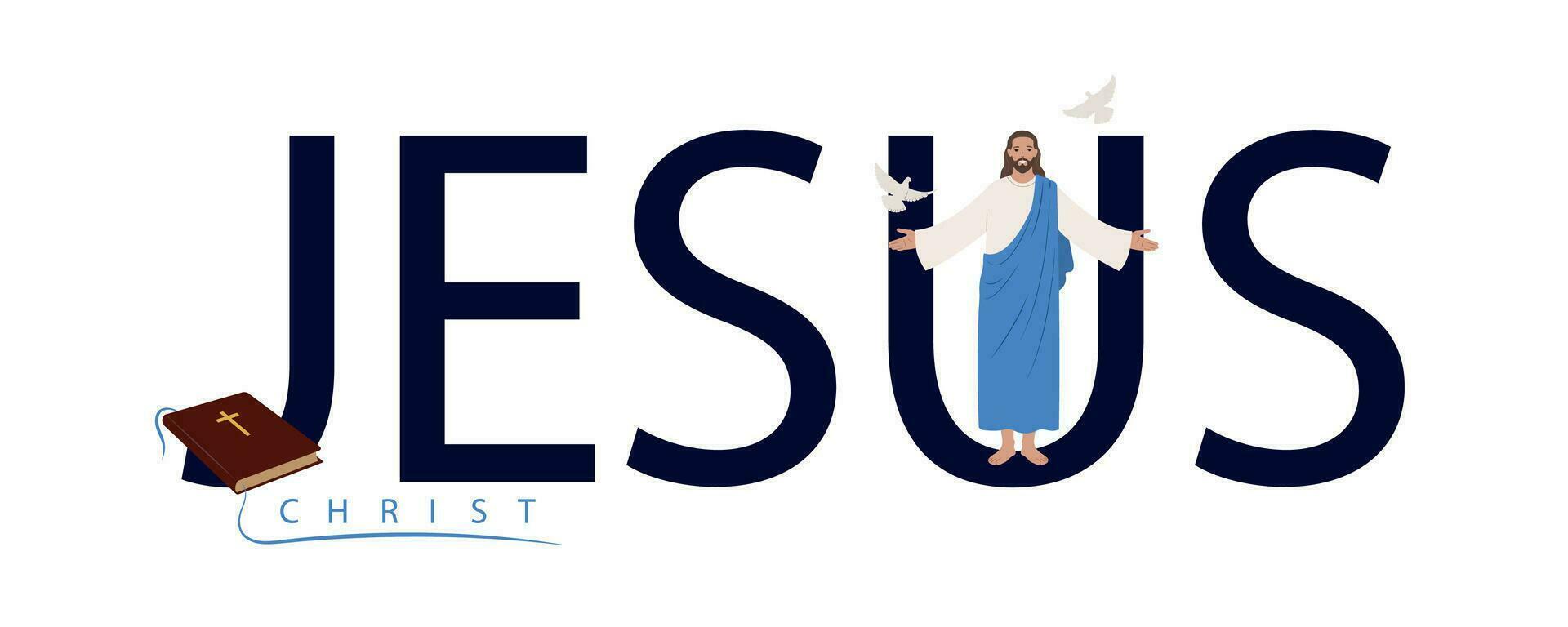 Jesús Cristo texto vector