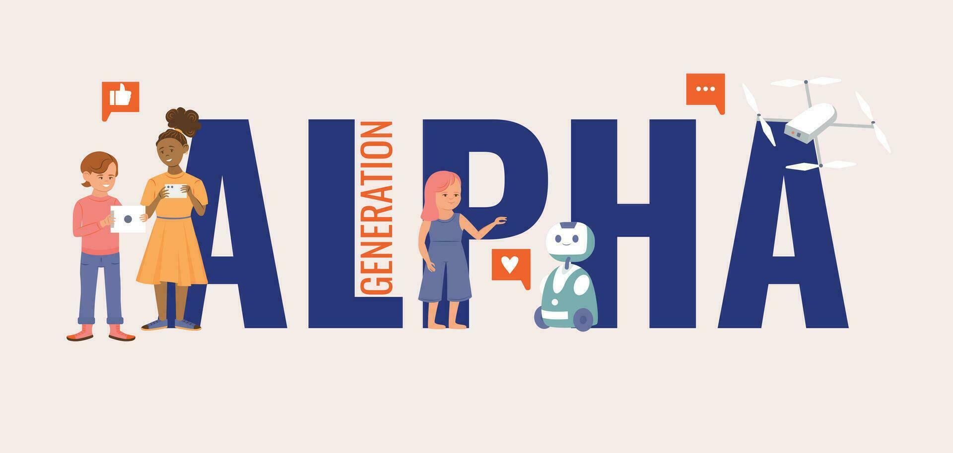 Alpha Generation Text Composition vector