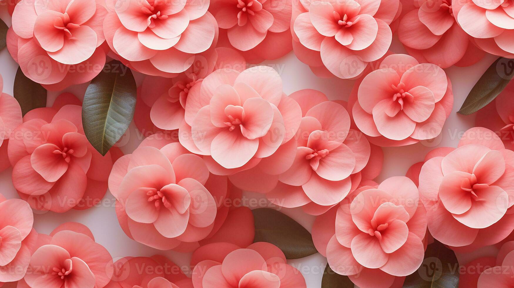 Camellia flower pattern background. Flower background texture. Generative AI photo