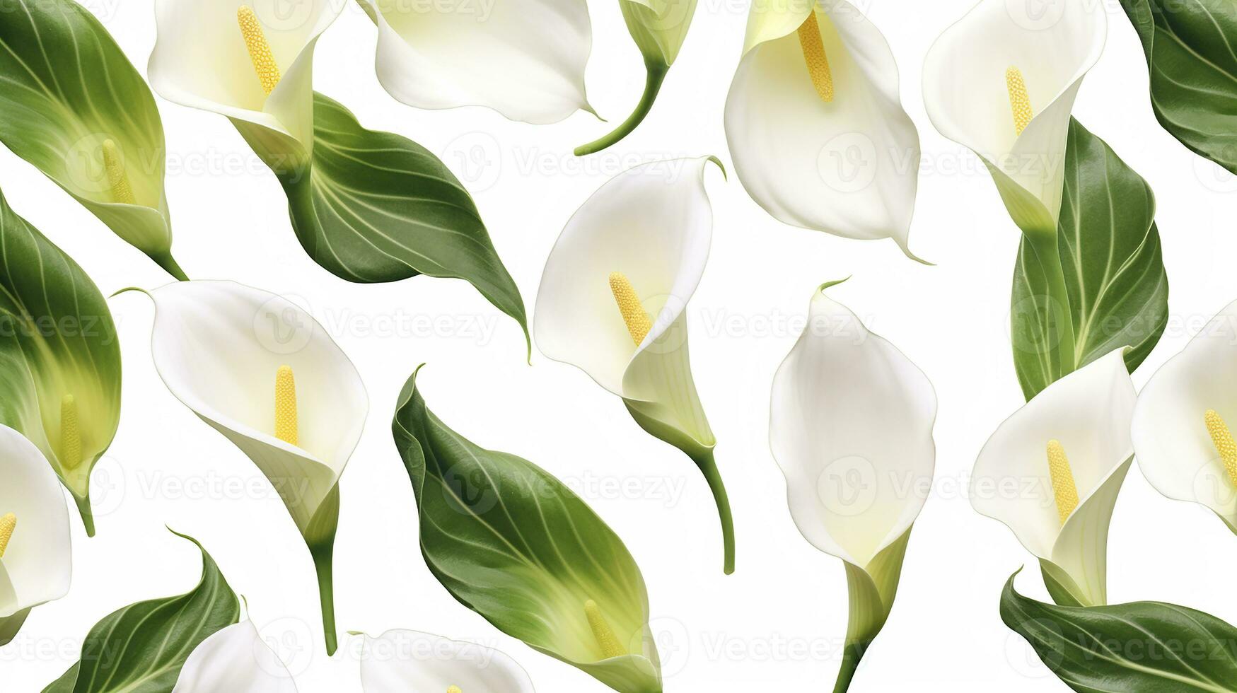 Calla Lily flower pattern background. Flower background texture. Generative AI photo