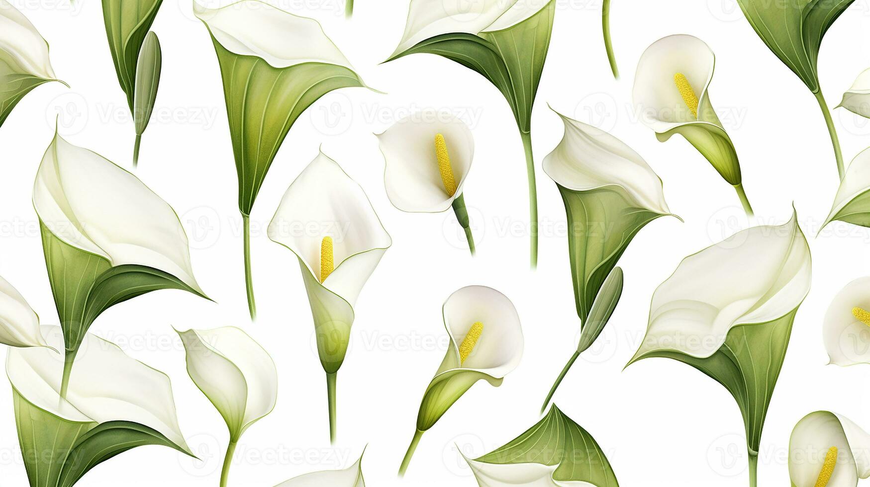 Calla Lily flower pattern background. Flower background texture. Generative AI photo