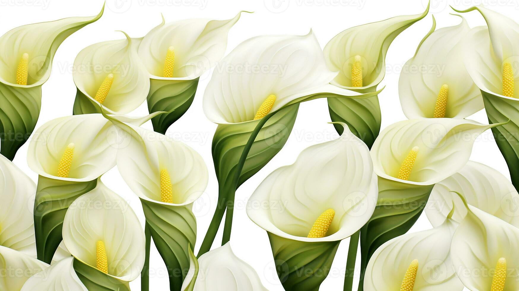 Calla Lily flower pattern background. Flower background texture. Generative AI photo