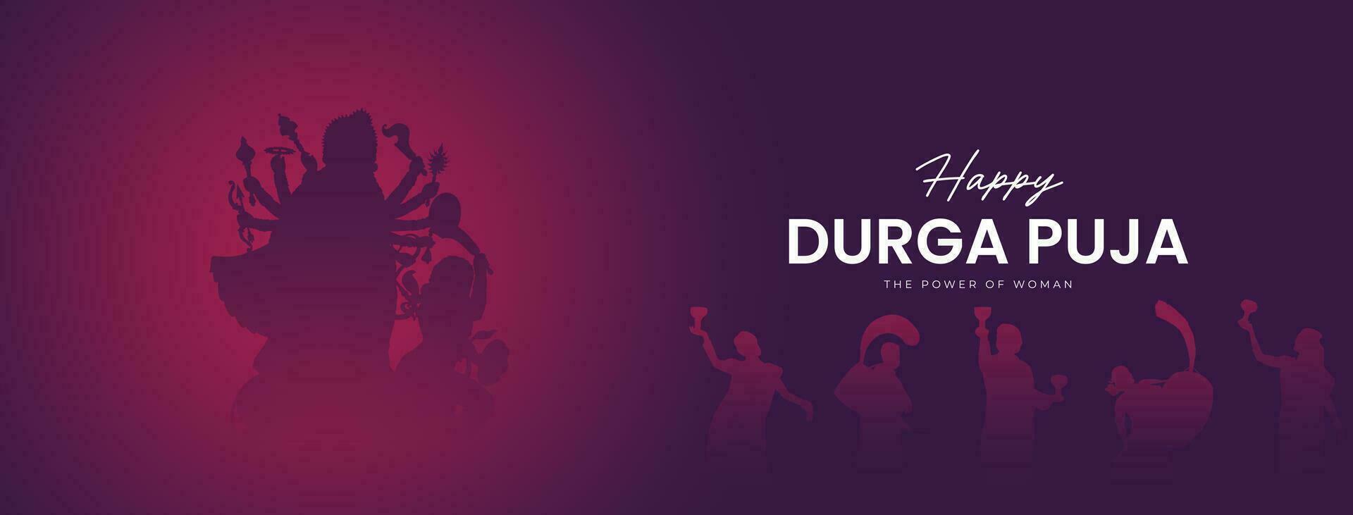 diosa maa Durga cara en contento Durga puya, dussehra, y navratri celebracion concepto para web bandera, póster, social medios de comunicación correo, y volantes publicidad vector