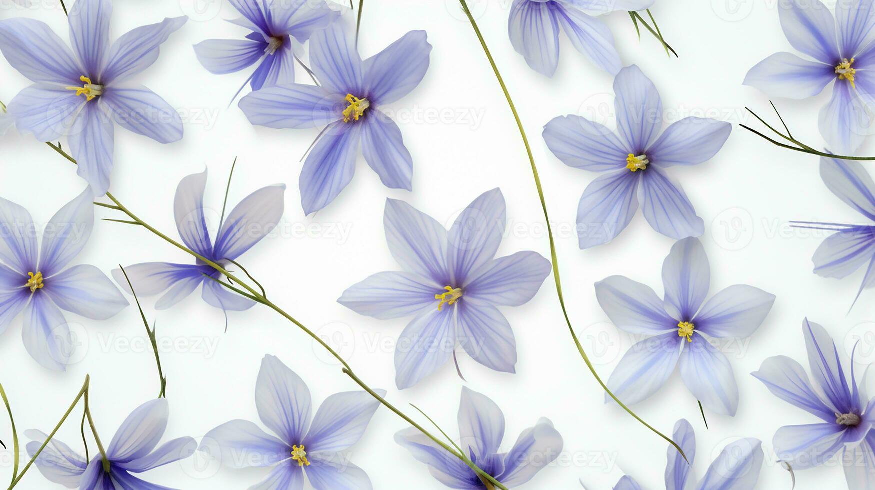 Blue Eyed Grass flower pattern background. Flower background texture. Generative AI photo
