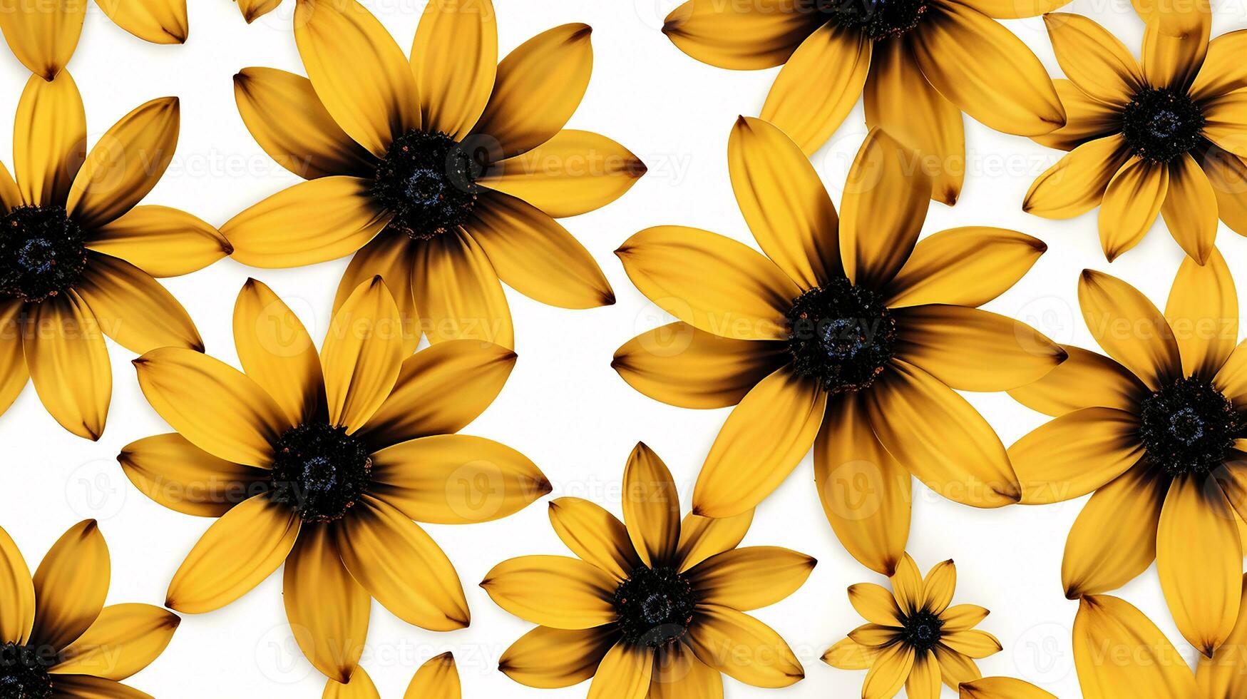 Black-Eyed Susan flower pattern background. Black-Eyed Susan flower background texture. Generative AI photo