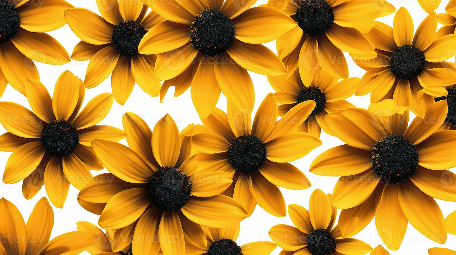 Black-Eyed Susan flower pattern background. Black-Eyed Susan flower background texture. Generative AI photo