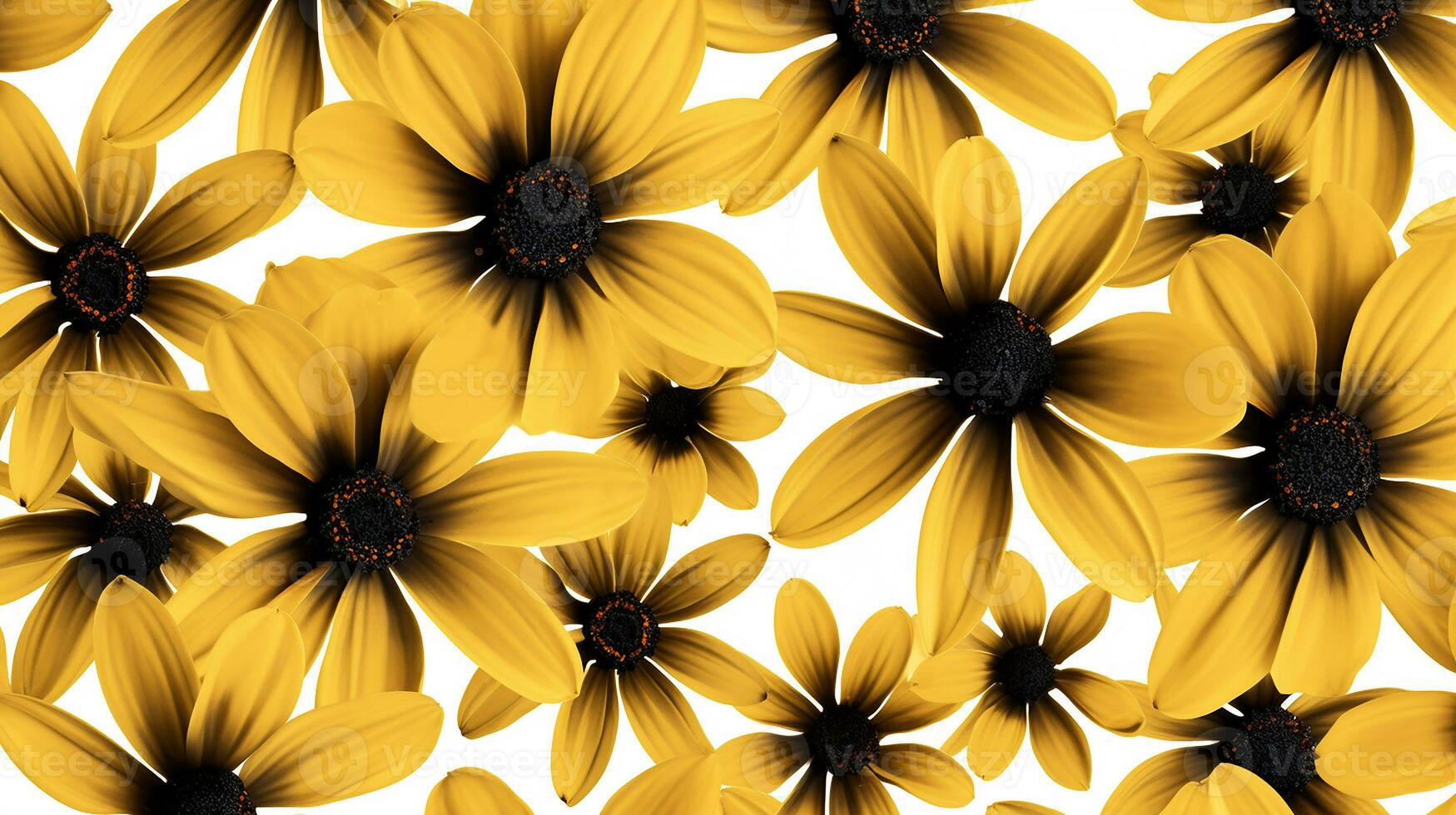 Black-Eyed Susan flower pattern background. Black-Eyed Susan flower background texture. Generative AI photo