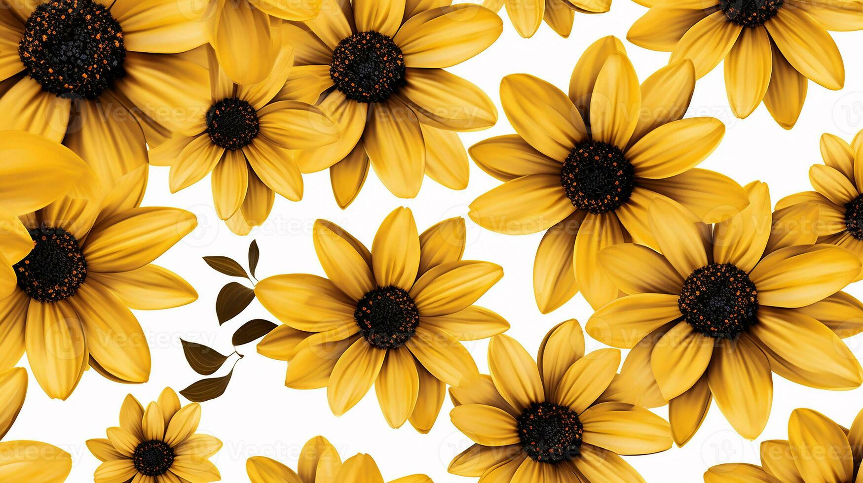 Black-Eyed Susan flower pattern background. Black-Eyed Susan flower background texture. Generative AI photo