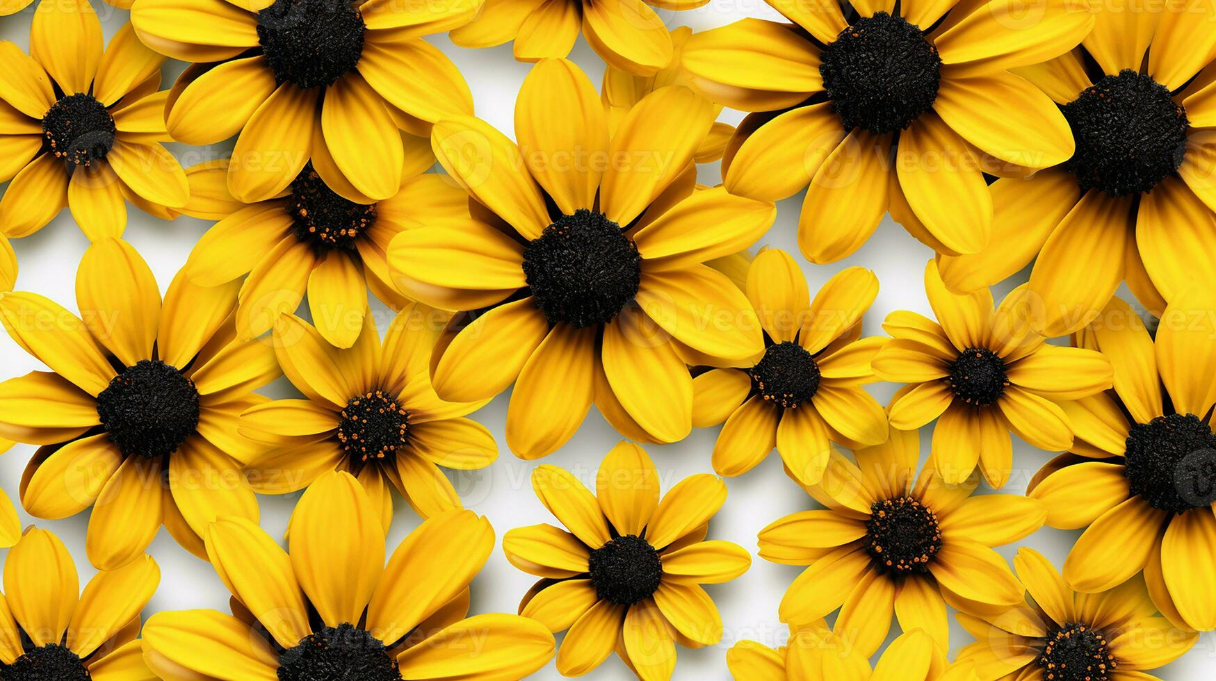 Black-Eyed Susan flower pattern background. Black-Eyed Susan flower background texture. Generative AI photo