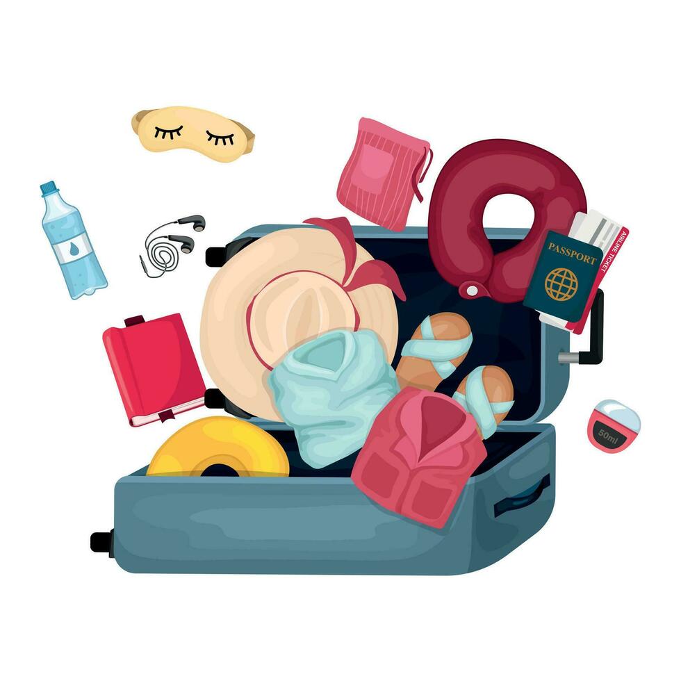 Travel Baggage Colored Composition vector