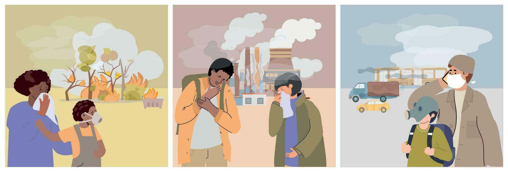 Smog In City Compositions vector