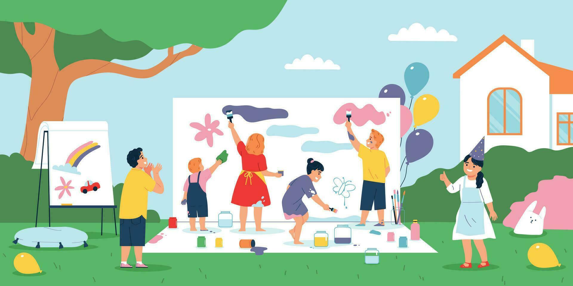 Children Party Flat vector