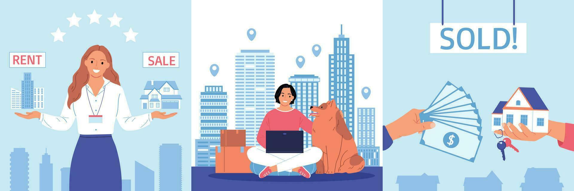 Real Estate Flat vector