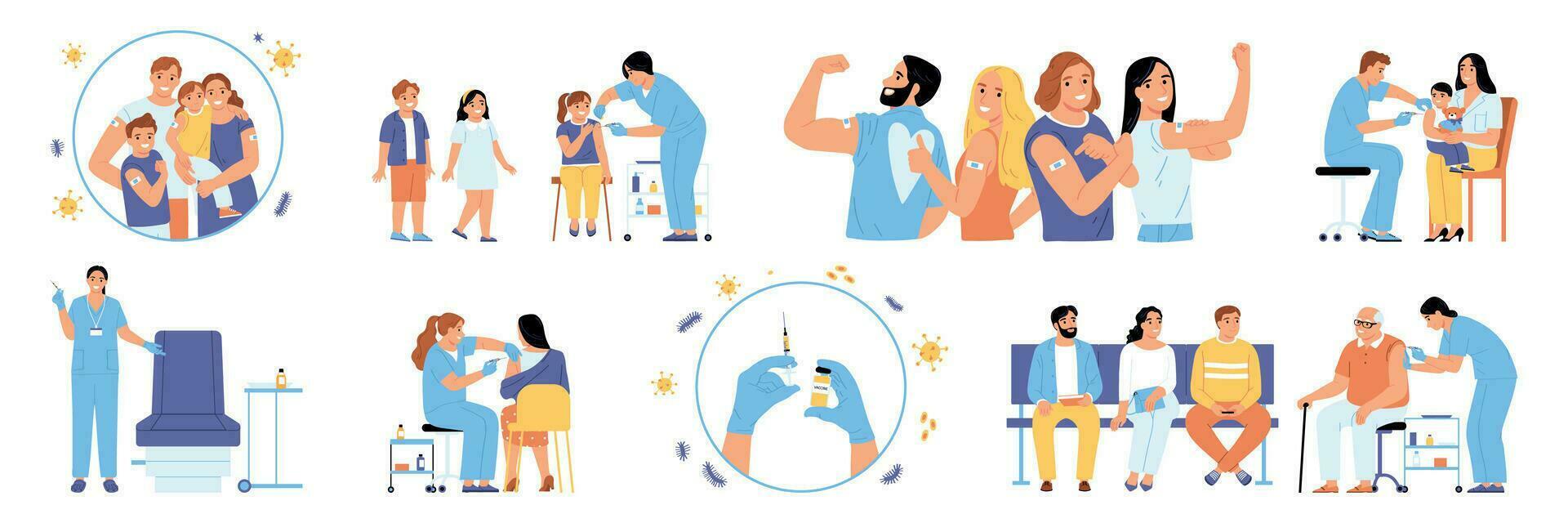 Vaccination Flat Set vector