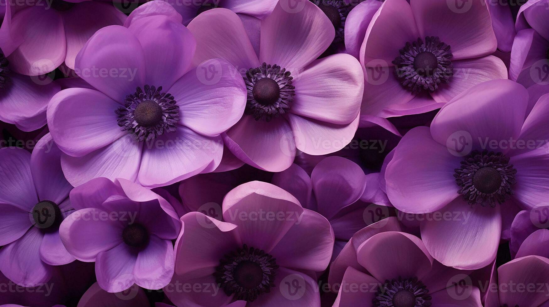 anemone flower pattern background. Flower background texture. Generative AI photo