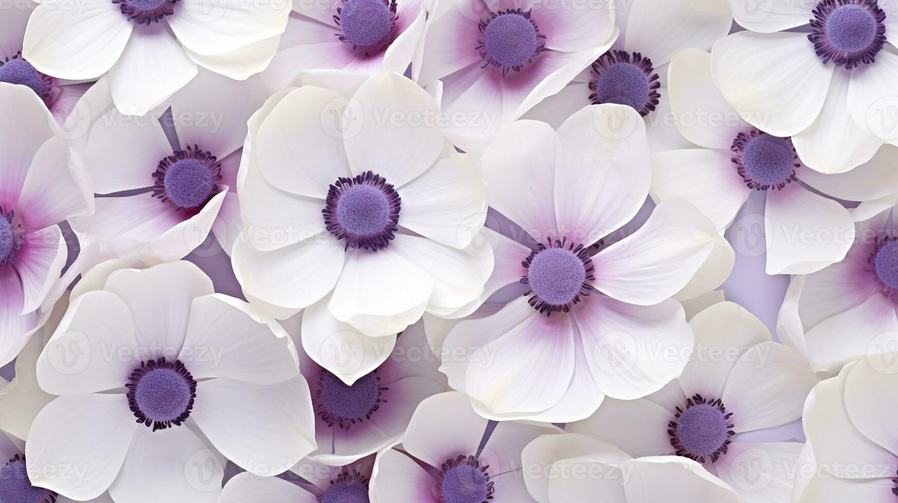 anemone flower pattern background. Flower background texture. Generative AI photo