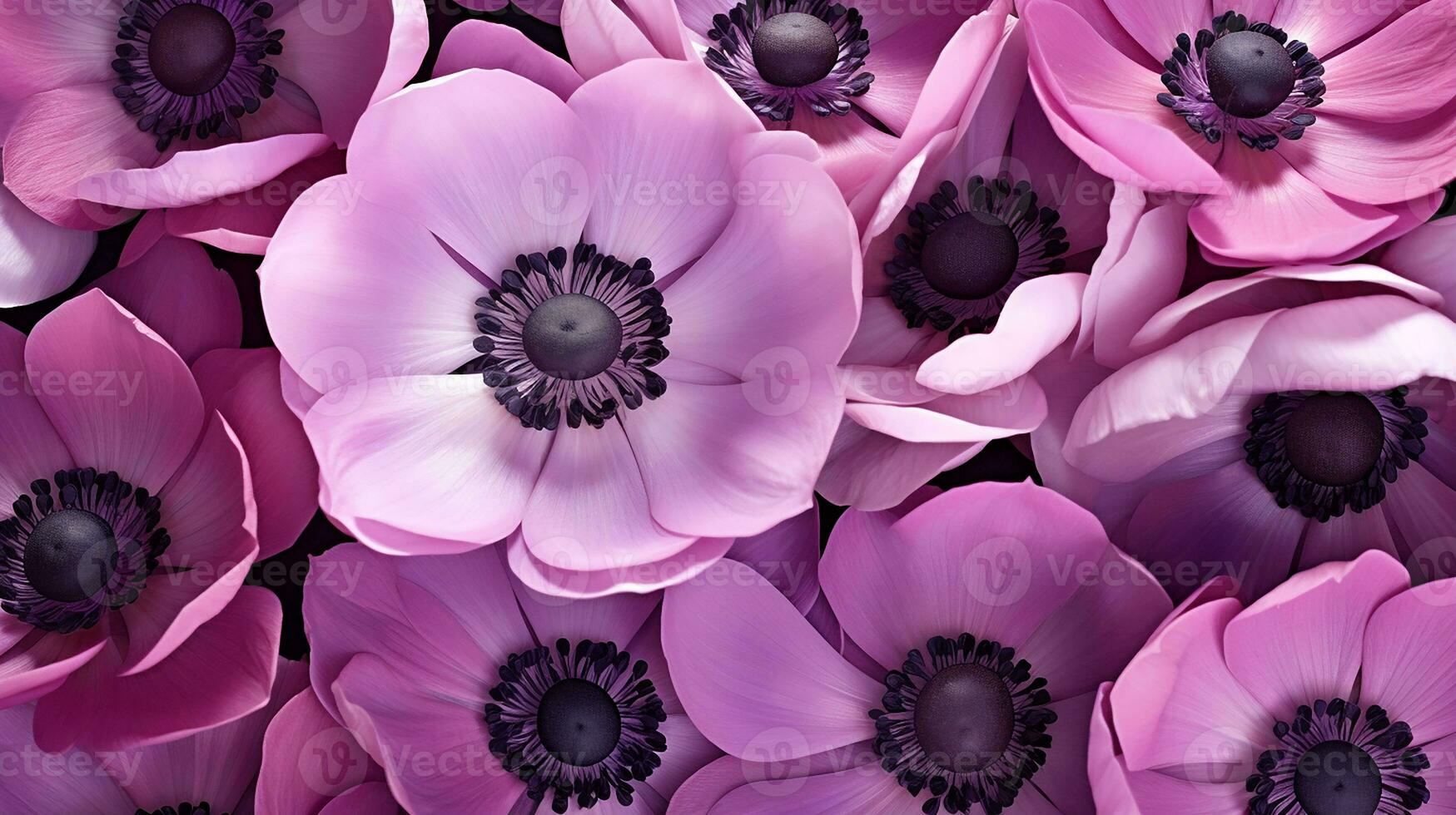 anemone flower pattern background. Flower background texture. Generative AI photo