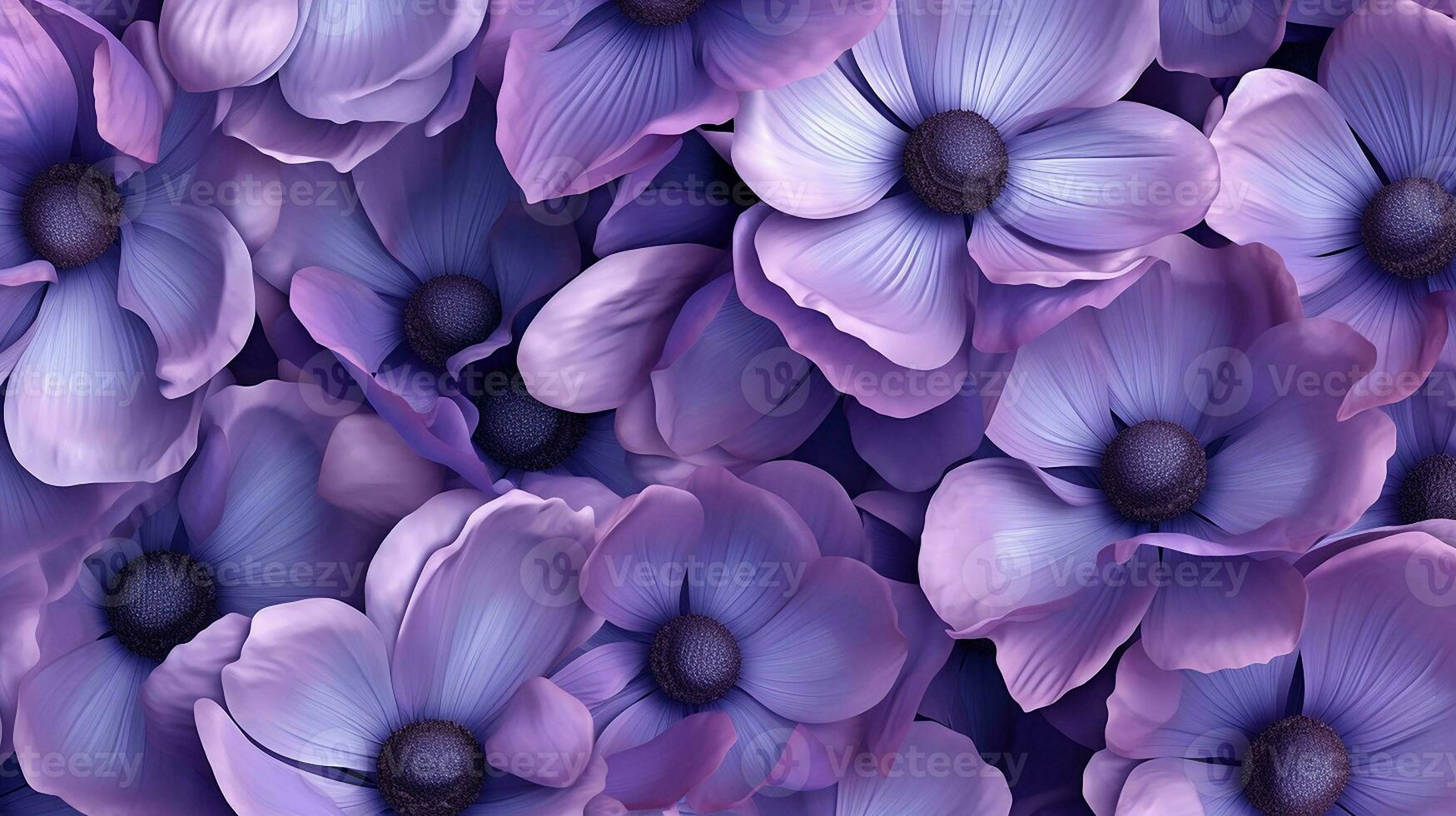 anemone flower pattern background. Flower background texture. Generative AI photo