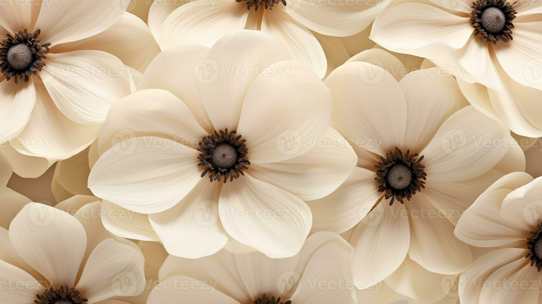 anemone flower pattern background. Flower background texture. Generative AI photo