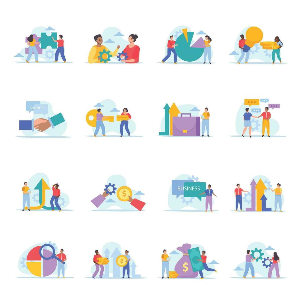 Business Merger Compositions Collection vector