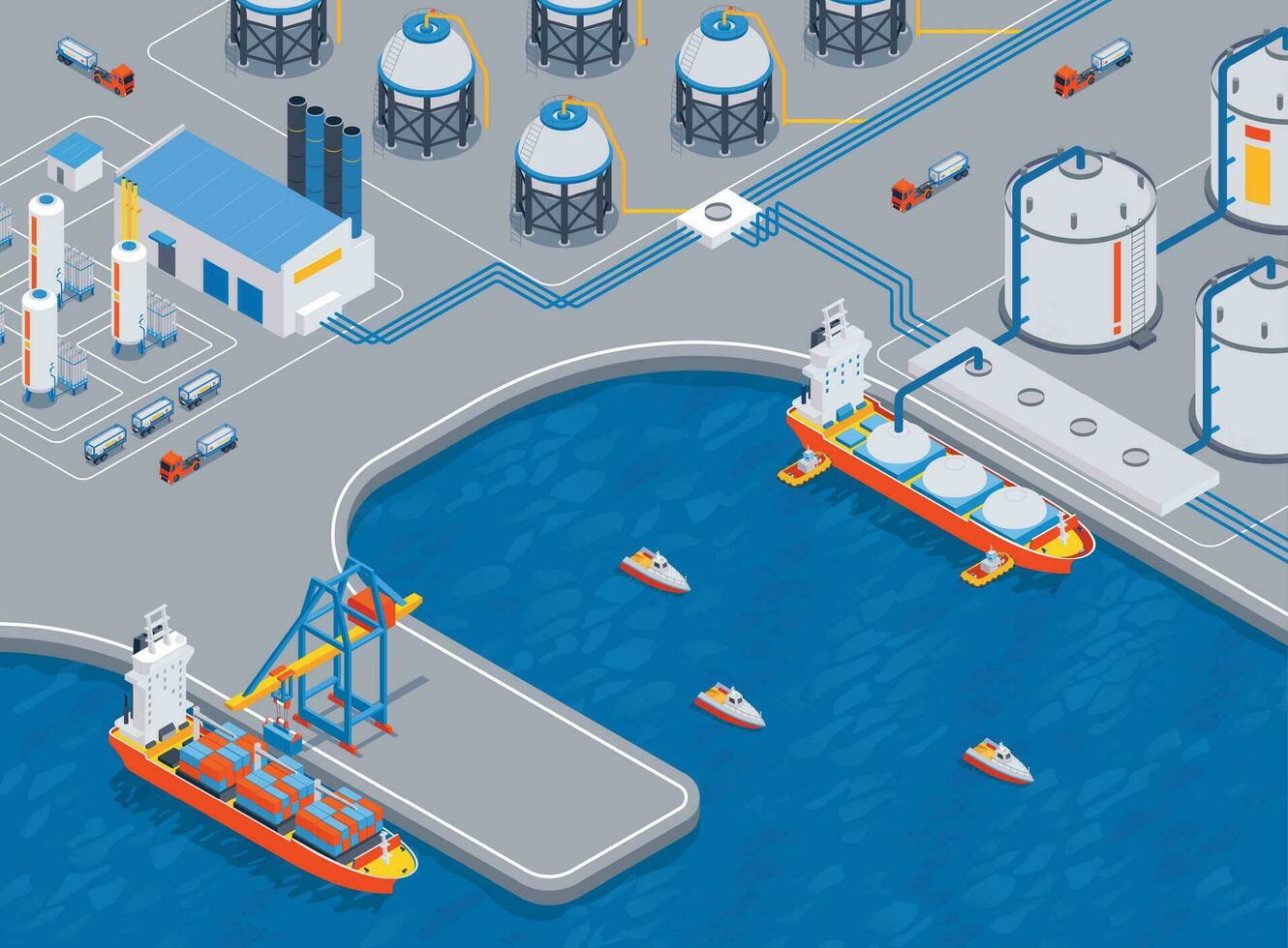Isometric Gas Terminal Composition vector