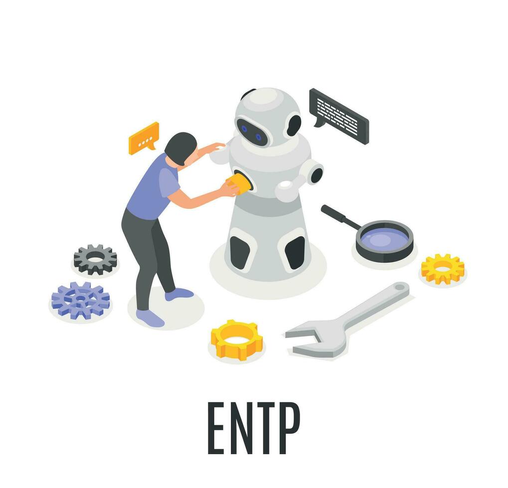 Mbti Type Isometric Composition vector