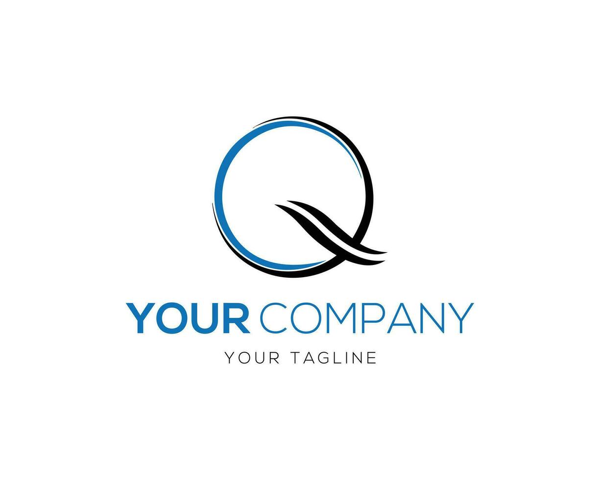 Simple Initial Letter Q Logo isolated Flat Vector Logo Design Template.