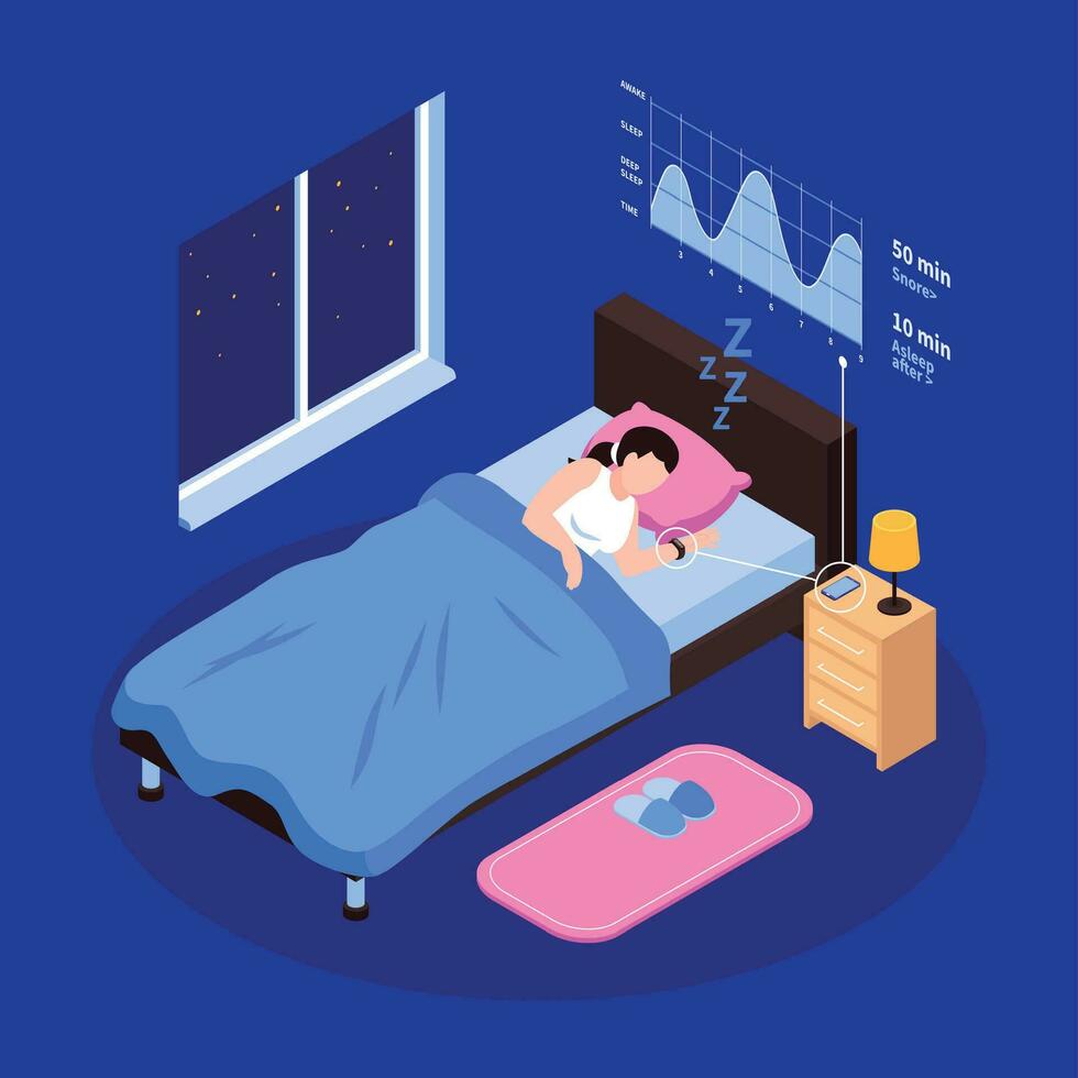 Healthy Sleep Night Concept vector