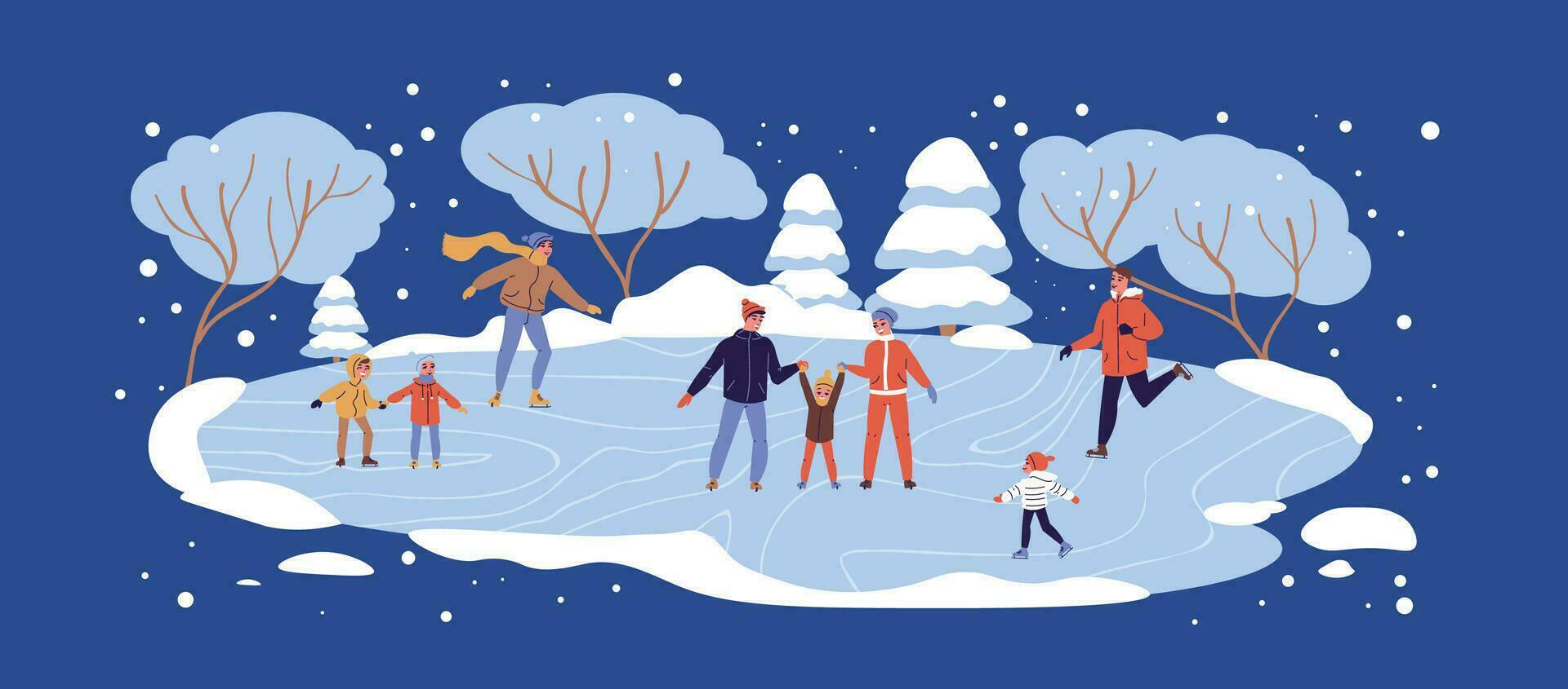 Ice Skating Concept Illustration vector