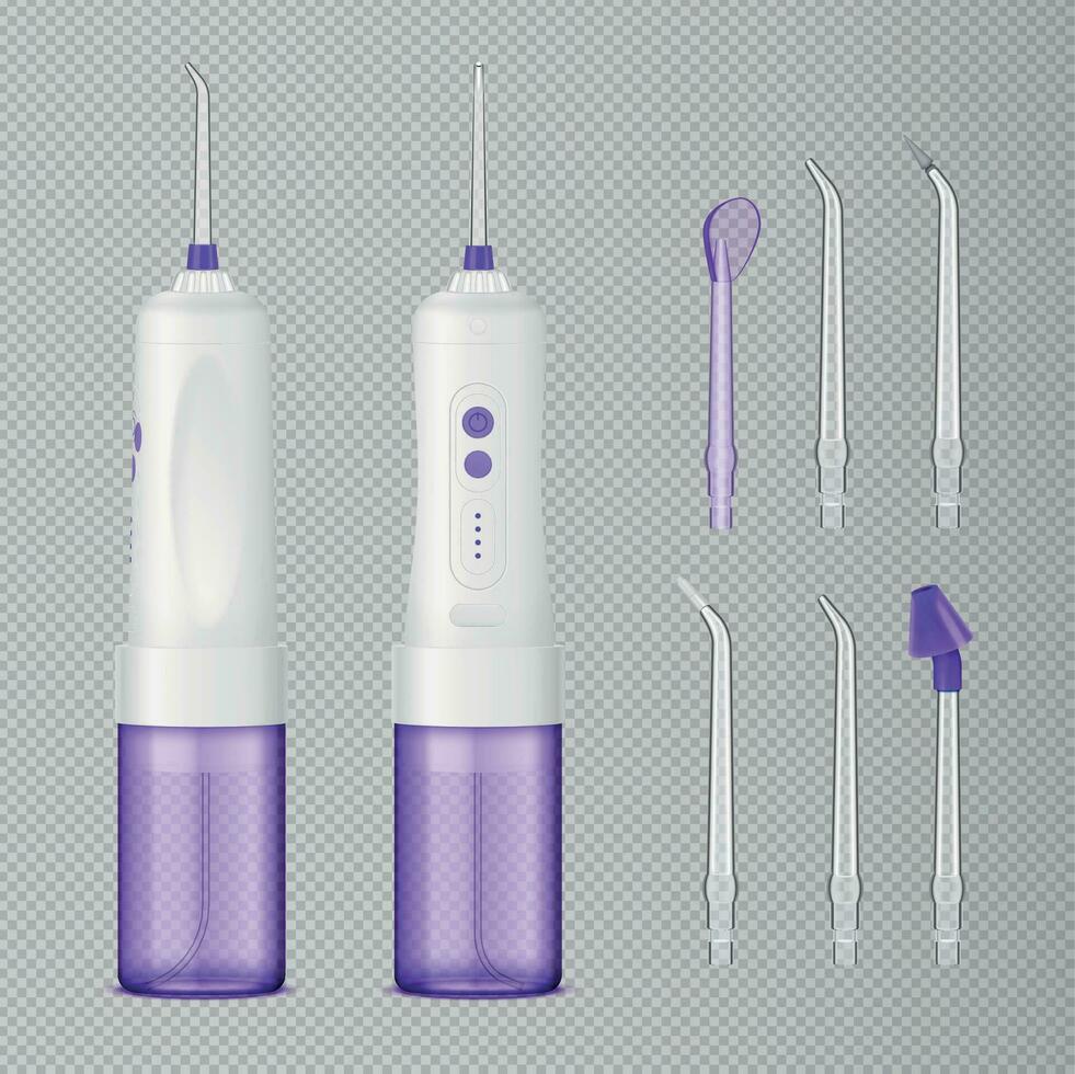 Water Flosser Teeth Care Set vector