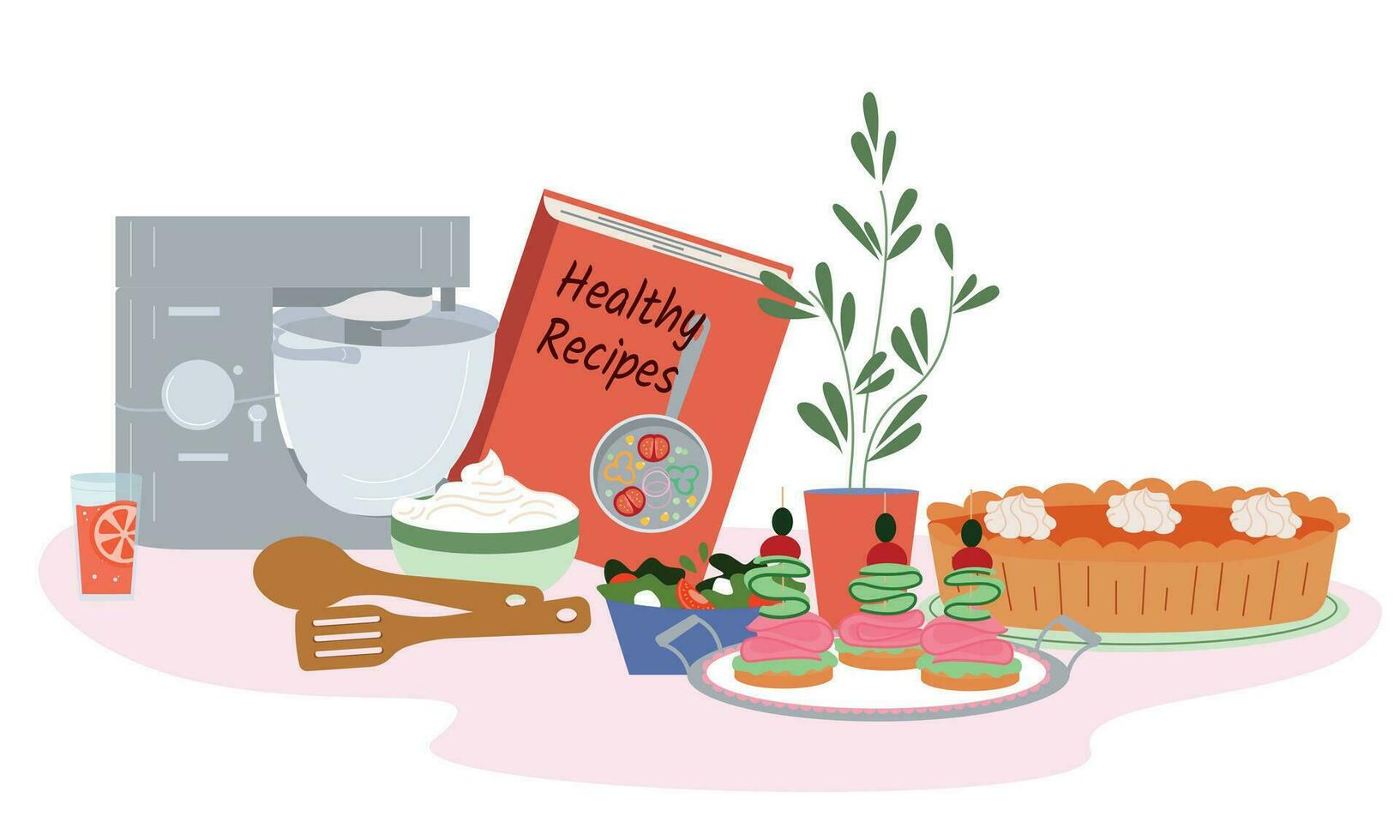 Self Care Composition Illustration vector