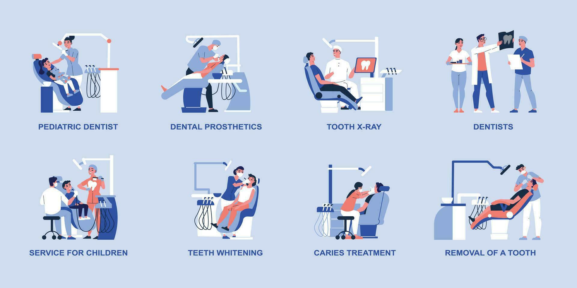 dentista médico composiciones conjunto vector