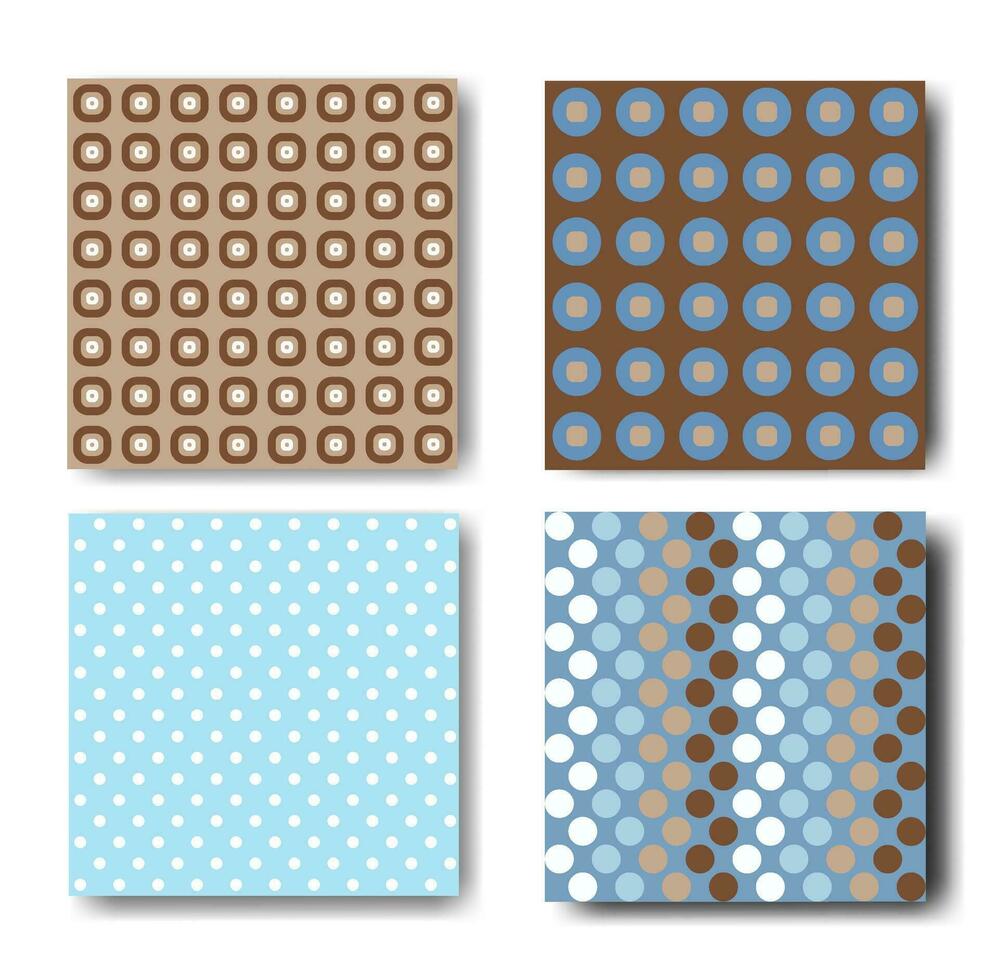 Simple geometric shapes seamless patterns, for fabric, textile, print, background and decorative wallpaper vector