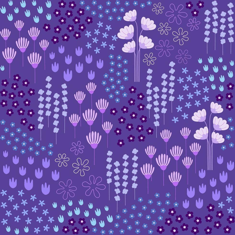 Seamless patterns, hand-drawn in floral style used for fabric, textile, print, background and decorative wallpaper vector