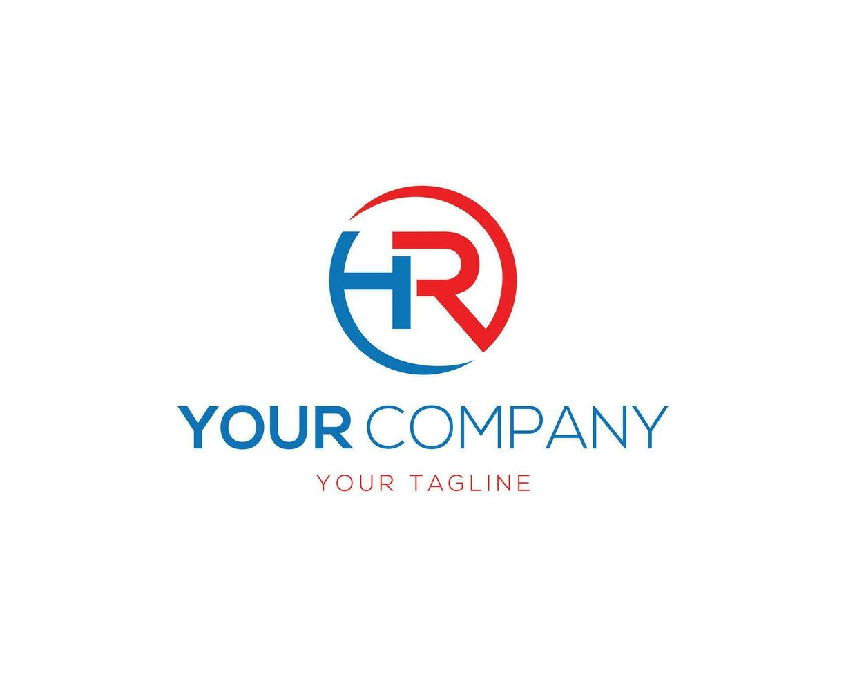 Letter HR Initial Logo Template Design Vector. vector