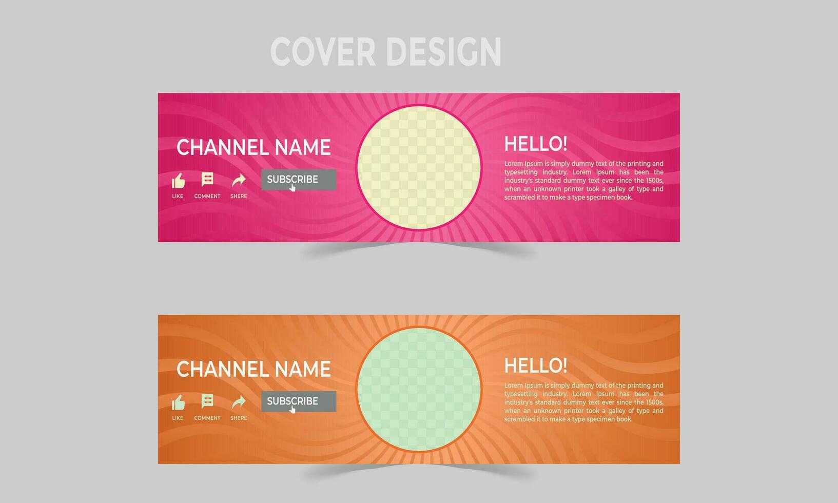 creativo Youtube canal cubrir diseño modelo. vector