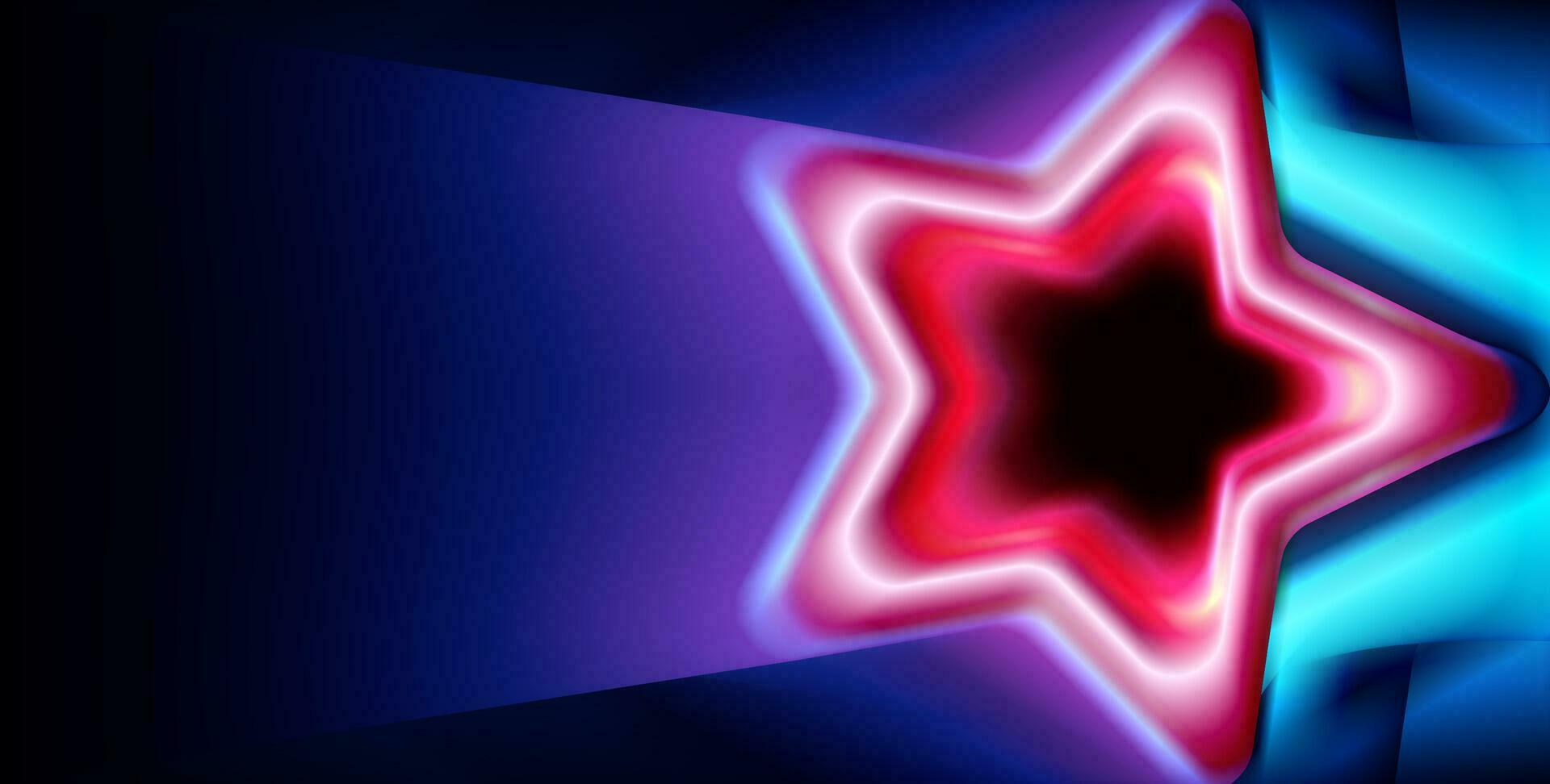 running stars illustration at night with glowing shadow. horizontal background with blank space. 3d wide banner template with text space. vector eps 10