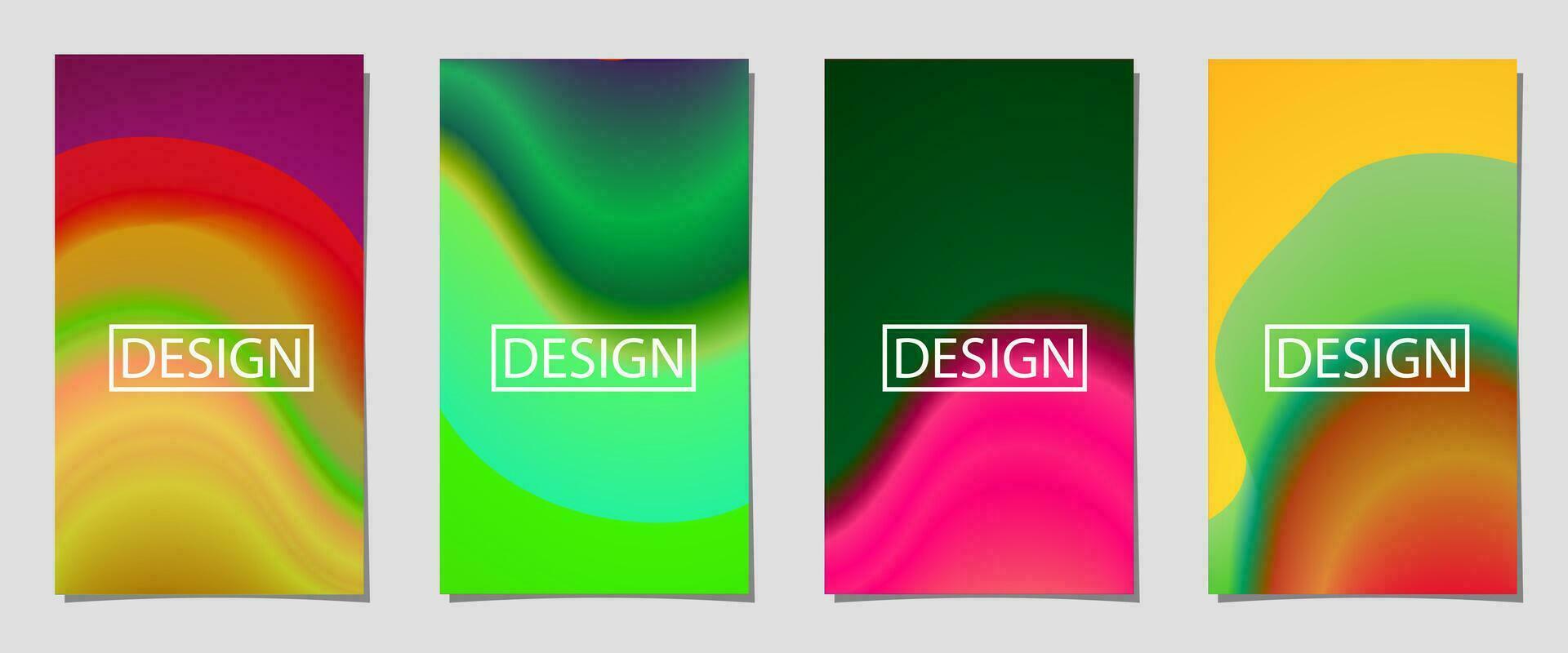 Set of abstract background with colorful wave illustration, gradient color, colorful background for poster flyer banner backdrop.vertical banner.cool fluid background vector illustration