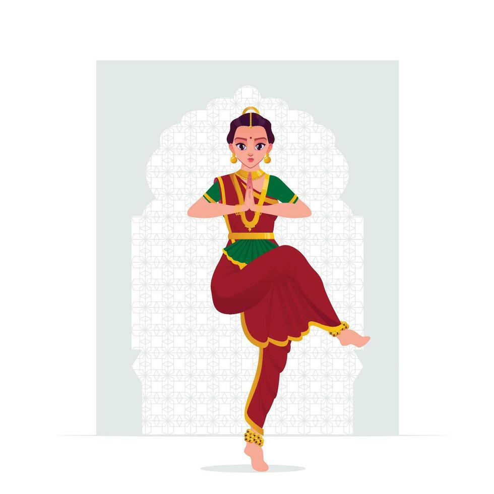 Indian Classical Dancer, Bharatnatyam, Kathakali dancer vector