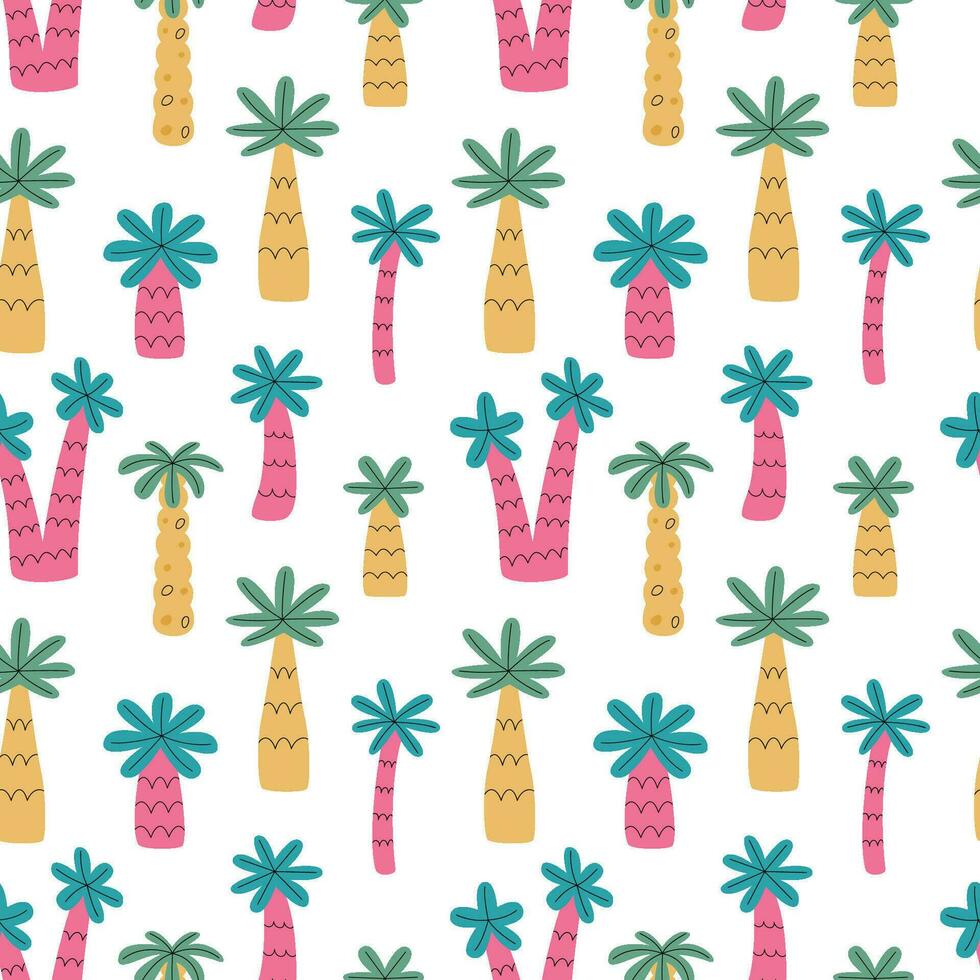 Vector seamless pattern with palm